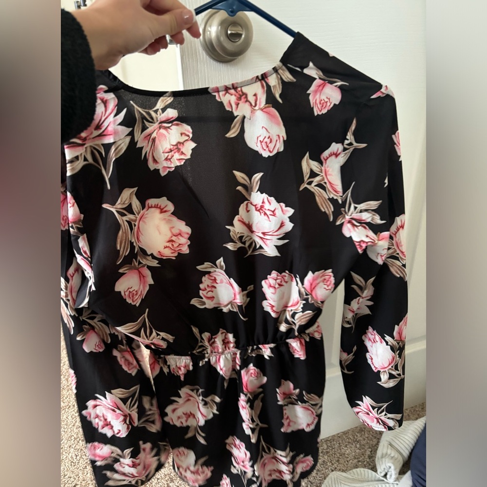 Black floral Romper